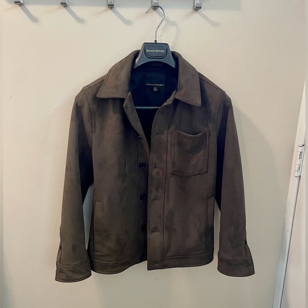 Banana Republic Vegan Suede Olive Jacket XS